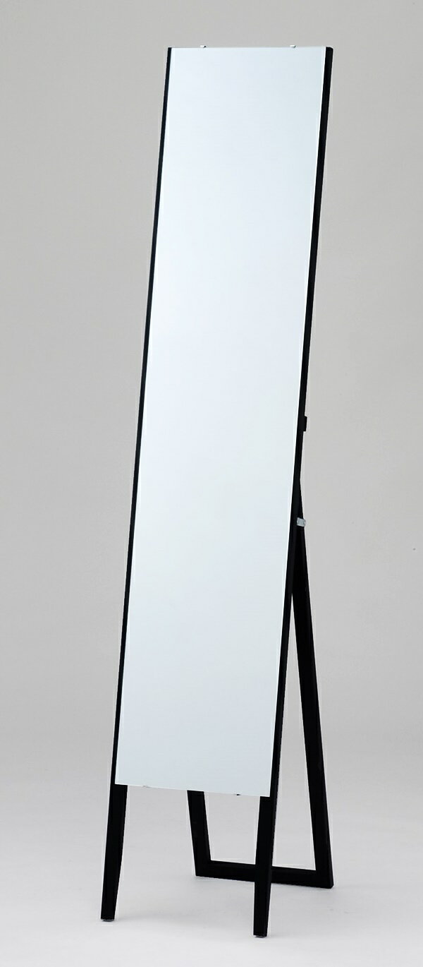 ノンフレームスタンドミラー 姿見 全身鏡 姿見鏡 全身ミラー 自立 飛散防止処理 ブラック ホワイト おしゃれ かっこいい 北欧 モダン スクエア シンプル 一人暮らし ベーシック スタンダード 完成品 デザイン 省スペース コンパクト