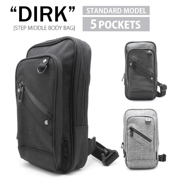 楽天comokka【“DIRK”ステップモデル　ボディバッグ】 バッグ　人気　斜め掛け　メンズ　レディース　コンパクト　フェス　旅行　ヘザーナイロン　自転車　プレゼント