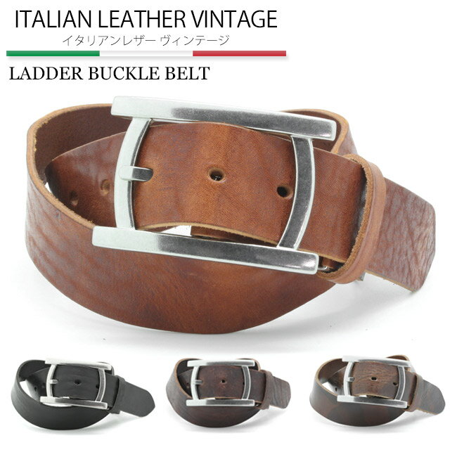【イタリアンレザー　ベルト ヴィンテージ　ラダーバックル】【イタリア植物タンニンなめし革協会認定】【MONTANA　VINTAGE】40mm　メンズ カモフラ柄　迷彩柄　ミリタリー　男性 本革 ビジネス ギフト プレゼント　本革ベルト【楽ギフ_包装】 【ラッピング対応】