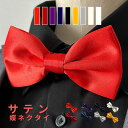 haoa 蝶ネクタイ メンズ フック式 サテン ボウタイ チョウネクタイ 無地 光沢 高級感 ボウタイ bowtie ステージ衣装 パーティー 結婚式 簡単着脱...