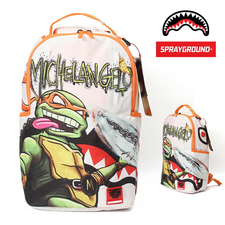 SPRAY GROUND スプレイグラウンド TMNT MUTANT MAYHEM MIKEY BACKPACK リュック サック リュックサック メンズ レディース バックパック ポケット HIPHOP 派手 ストリート かっこいい 個性的 高校生 通学