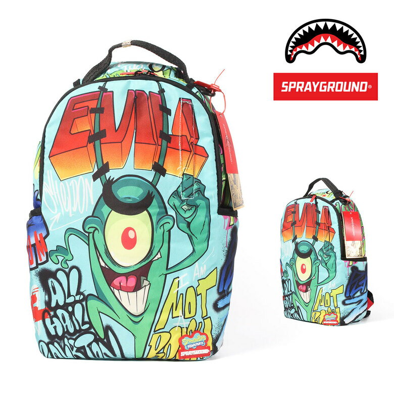 SPRAY GROUND スプレイグラウンド SBPLANKTON DLXR BACKPACK リュック サック リュックサック メンズ レディース バックパック ポケット HIPHOP 派手 ストリート ブラック かっこいい 個性的 高校生 通学