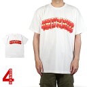 4Hunnid フォーハニッド 4HUNNID TAGGER TEE Tシャツ ティーシャツ TEE 半袖 メンズ ホワイト ロゴ プリント シンプル B系 ストリート系 大きいサイズ XXL 2XL 3L ファッション 服 おしゃれ かっこいい 人気 ブランド