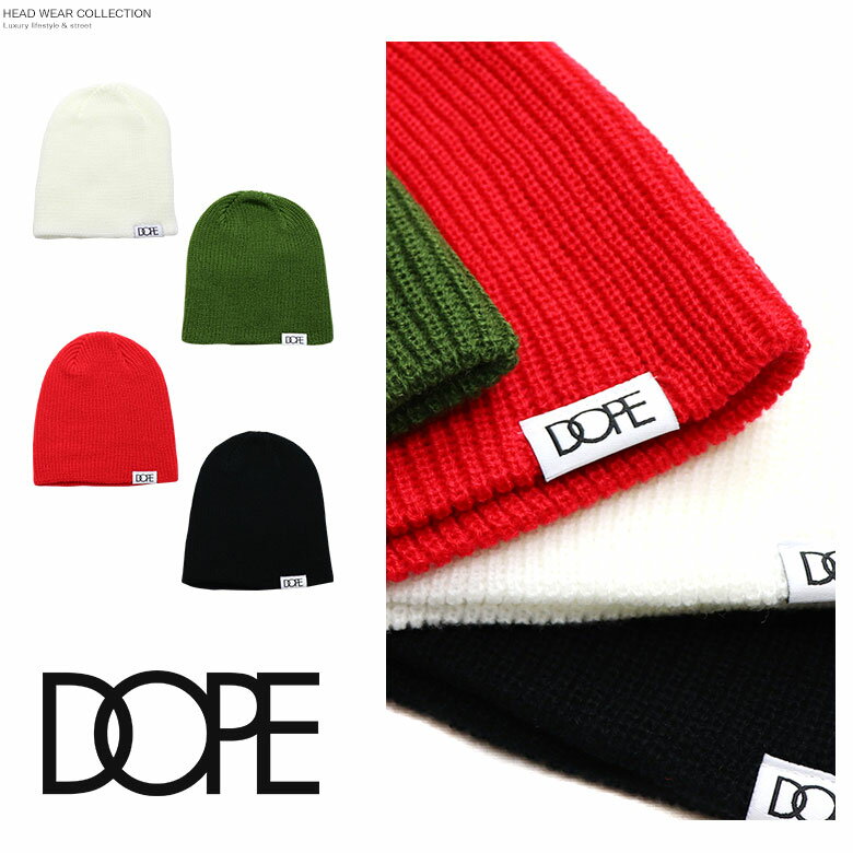 【40 OFF】DOPE ドープ キャップ 帽子 ニットキャップ ニット帽 ニット キャップ シンプル ロゴ 定番 黒 ブラック 白 赤 レッド ヒップホップ メンズ レディース B系 ストリート系 ファッション 服 おしゃれ かっこいい 人気 ブランド WOVEN LABEL BEANIE dope couture