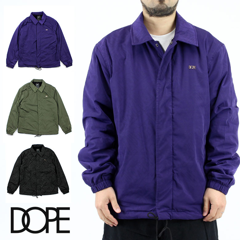 【40%OFF】 DOPE ドープ DOPE Boyz Coach Jacket コーチジャケット ナイロンジャケット 裏ボアジャケット ジャケット メンズ ブラック ロゴ 総柄 シンプル B系 ストリート系 大きいサイズ XXL 2XL 3L ファッション 服 おしゃれ かっこいい 人気 ブランド