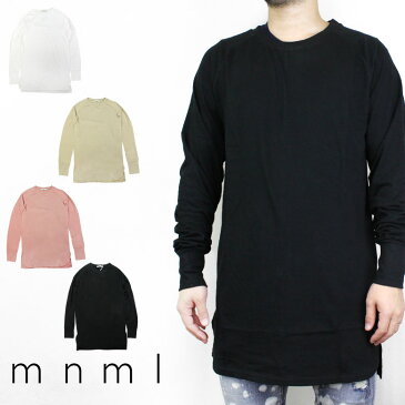 【40%OFF】 mnml ミニマル SPLIT BACK RAGLAN L/S TEE ロング シルエット 長袖 Tシャツ ロンティー ロンT 無地 ワイド ビッグ ビッグTシャツ ロングシルエット 長袖Tシャツ カットソー ブラック 黒 ホワイト 白 海外ブランド インポート メンズ ヒップホップ B系 ストリート