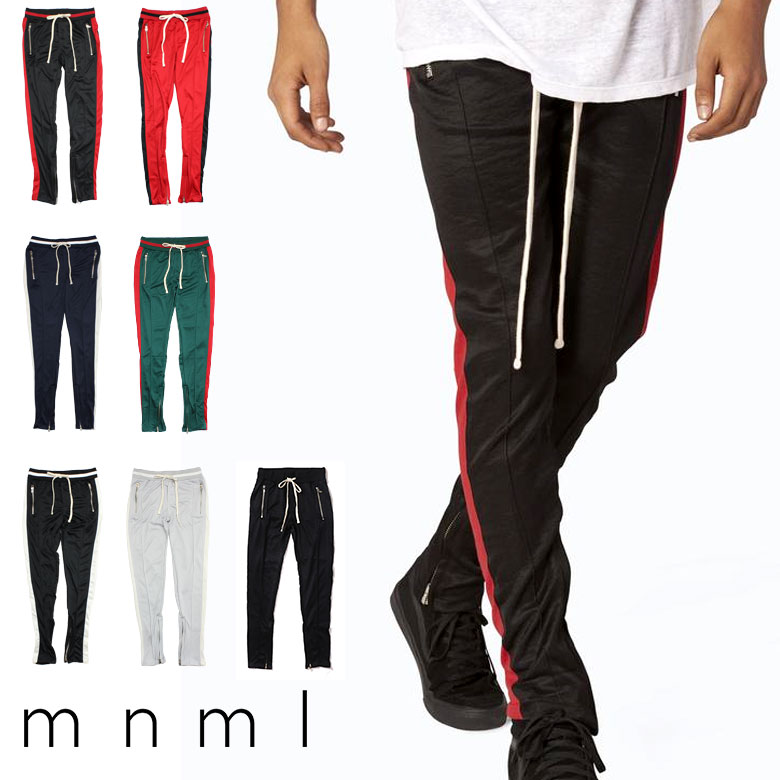 【40%OFF】 mnml ミニマル TRACK PANTS ライン トラックパンツ トラック パンツ スキニー サイドライン ラインパンツ ジャージ メンズ ジップ付 サイドジッパー サイド ジッパー 裾ジップ ZIP インポート ブランド ストリート ファッション