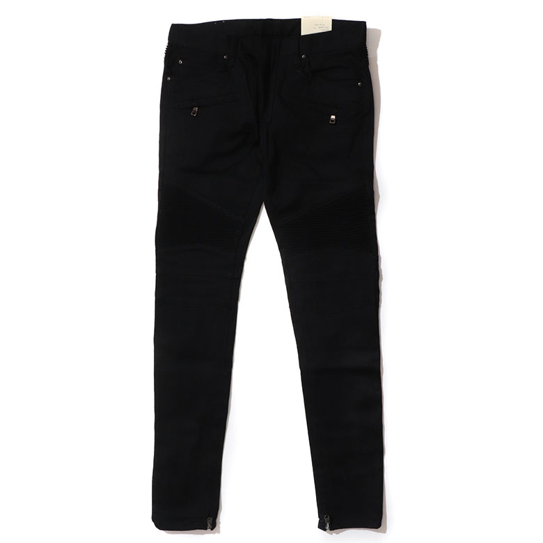 【20%OFF】 mnml ミニマル M14 STRETCH DENIM MATTE BLACK ストレッチパンツ ジーンズ ダメージ デニムパンツ デニム スキニー スキニージーンズ ストレッチ ジーンズ メンズ ジップ付 サイドジッパー サイド ジッパー ZIP インポート ブランド ストリート ファッション