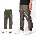 【50%OFF】 mnml ミニマル CONTRAST TAPED CARGO PANTS カーゴパンツ カーゴ パンツ ストレッチ スキニー メンズ サイドポ...