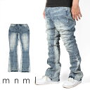 楽天COMMON SENSEmnml ミニマル B420 PANELED FLARE DENIM デニムパンツ ブーツカット フレア バギー ルーズフィット BLUE ブルー デニム ジーンズ ストレッチ メンズ タイト インポート ブランド ストリート ファッション