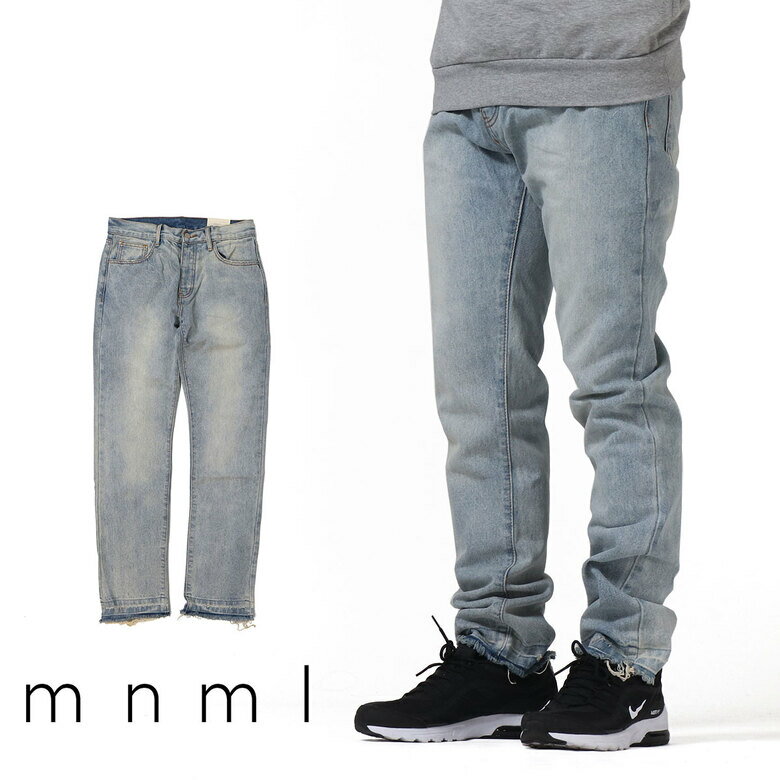 【40 OFF】 mnml ミニマル D212 DENIM フレア フレアパンツ フレアデニム ブーツカット パンツ デニム バギー ルーズフィット ストレッチ ジーンズ メンズ タイト デニム インポート ブランド ストリート ファッション