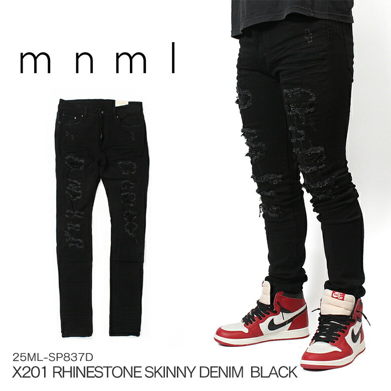 mnml 骨プリント スキニーデニム 30 mnml105_a.jpg