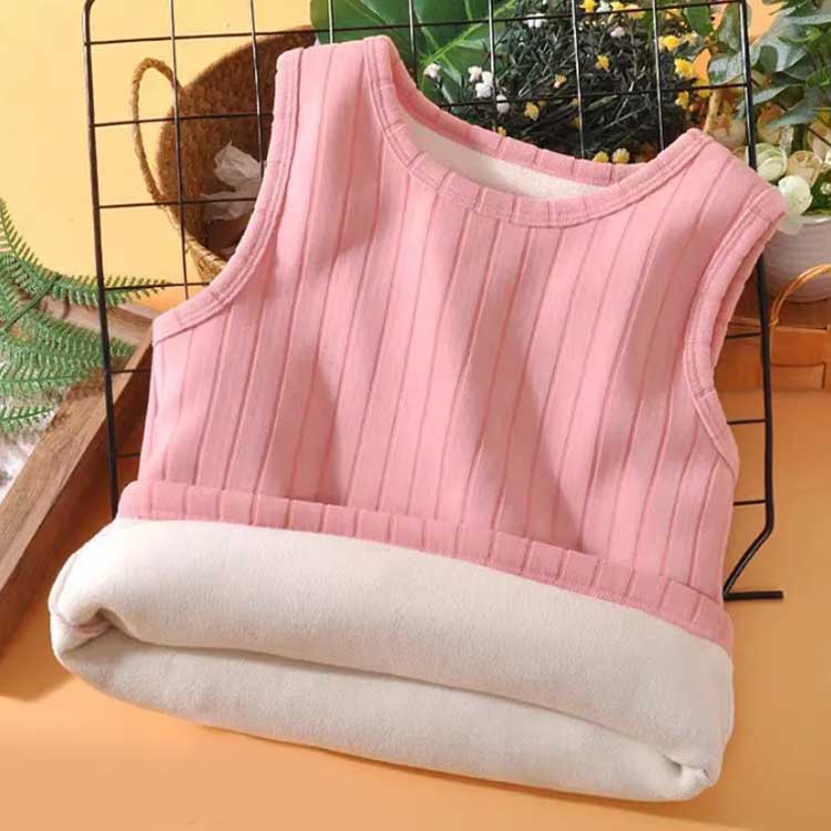 COMMONS MARKET楽天市場店のキッズ 2枚セット ノースリーブ 2枚セット トップス タンクトップ ジュニア 秋 冬 防寒 キャミソール インナーシャツ インナー 女の子 男の子 冬用 暖かい プルオーバー あったか 動きやすい 柔らか 保温性 肌着 秋冬 シンプル｜アングル3