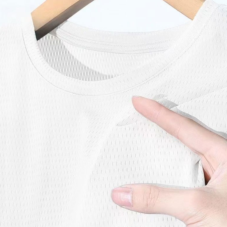 接触冷感 メンズ メッシュ クルーネック メッシュTシャツ 半袖 ゴルフ 作業着 ドライ 夏用 tシャツ 吸汗速乾 涼しい インナーウエア Tシャツ ストレッチ tシャツ 通気性 春 夏 秋 ランニング 【4枚セット】 スポーツウェア インナー 肌着 ルームウェア — vista 2