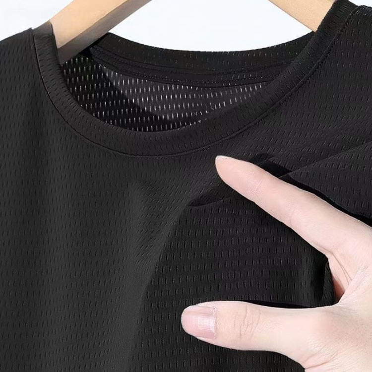 接触冷感 メンズ メッシュ クルーネック メッシュTシャツ 半袖 ゴルフ 作業着 ドライ 夏用 tシャツ 吸汗速乾 涼しい インナーウエア Tシャツ ストレッチ tシャツ 通気性 春 夏 秋 ランニング 【4枚セット】 スポーツウェア インナー 肌着 ルームウェア — vista 3