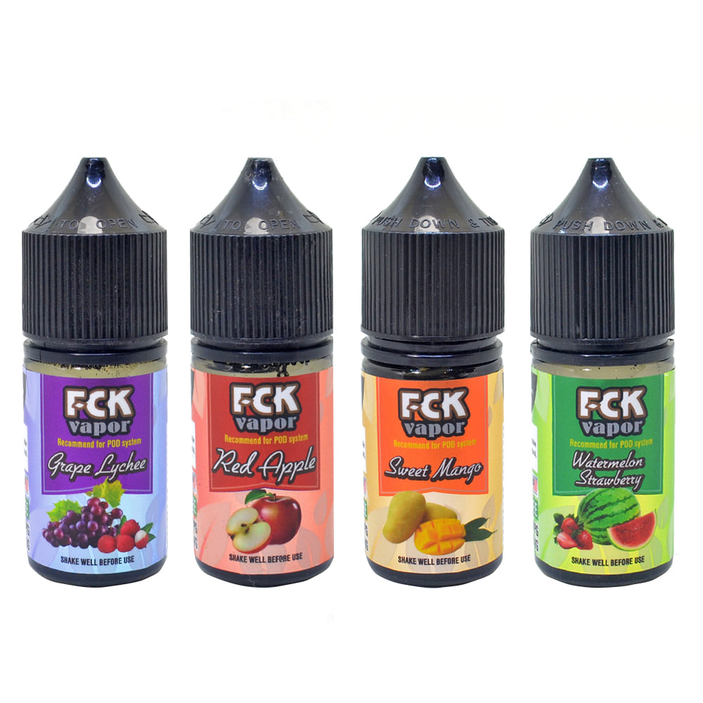 FCK VAPOR POD用 リキッド 30ml エフシーケー ベイパー ポッド 電子タバコ VAPE ベイプ フルーツ グレープ ライチ マンゴー スイカ ストロベリー アップル リキッド タール ニコチン0 ポスト投函便 送料無料