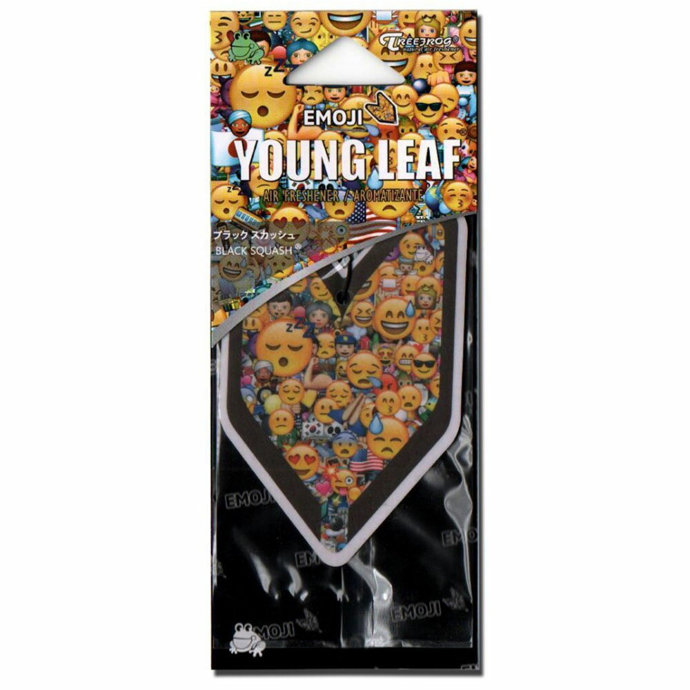 YOUNG LEAF Emoji Black Squash ヤングリーフ 絵文字 ブラックスカッシュ AirFreshener エアーフレッシ..