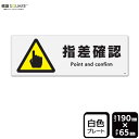 標識SQUARE 「指差確認」 CTK6157 【プラスチックプレート】 ヨコ 横190mm×縦65mm 2枚組