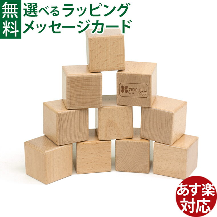アンドリュートイズ センソリーブロックス・10ピース 木製玩具 木のおもちゃ 指先知育 1歳半 ガラガラ おうち時間 子供 お誕生日祝い プレゼント