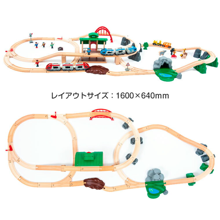 ＼選べるおまけ！2024年版／ 木のおもちゃ ブリオ 木製レール BRIO 2024 クリスマス限定 レールセット（数量限定品）74ピース 特製プラケース入り サファリ プレゼント ギフト FSC認証 おうち時間 子供 入園