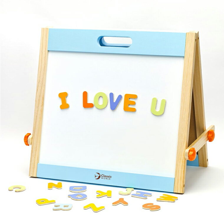 木のおもちゃ Classic WORLD クラシックワールド テーブルトップ イーゼル 3歳 4歳 5歳 木製玩具 知育玩具 お誕生日 おうち時間 子供 入園祝 マグネット 黒板 ホワイトボード 2