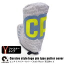 コモコーメ ゴルフ パターカバー Clutch Player 筆記体 ロゴ 刺繍 ピンタイプ L字 ブレード パター ヘッドカバー ファスナー 人工皮革 インナ...