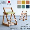 杉工場 レオ 学習椅子 オイル塗装 自然塗料 日本製 F☆☆☆☆ アルダー材 デスクチェアー 木製 北欧 おしゃれ 人気 男の子 女の子 子供用椅子 椅子 キッズチェア 子供イス 学習机 ナチュラル 無垢材 キャスター付 完成品 正規品