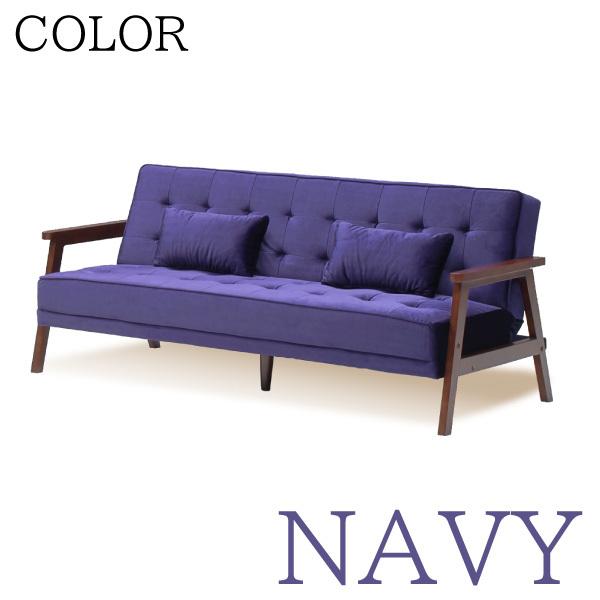 ソファベッド 木肘 おしゃれ ソファーベッド 肘付き クッション付き 布張り ファブリック リクライニング レトロ ベロア生地 インテリア クラシック モダン お洒落 ミラノ ネイビー ブラウン グリーン 組立式