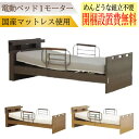電動ベッド 介護ベッド 開梱設置付 電動リクライニングベッド 家庭用 1モーター シングル フレーム+国産マットレス付 MFB-7301 安心 ライト 手すり付き