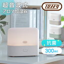 Toffy トフィー 加湿器 HF03 ディフュザー アロマ 抗菌 LEDアロマディフューザー加湿器 コンパクト ラドンナ LED 卓上 300ml おしゃれ 人気 ミスト レトロ 超音波式 スリム 超音波振動式 小型 可愛い ペールアクア グレージュ SIAA認証 抗菌