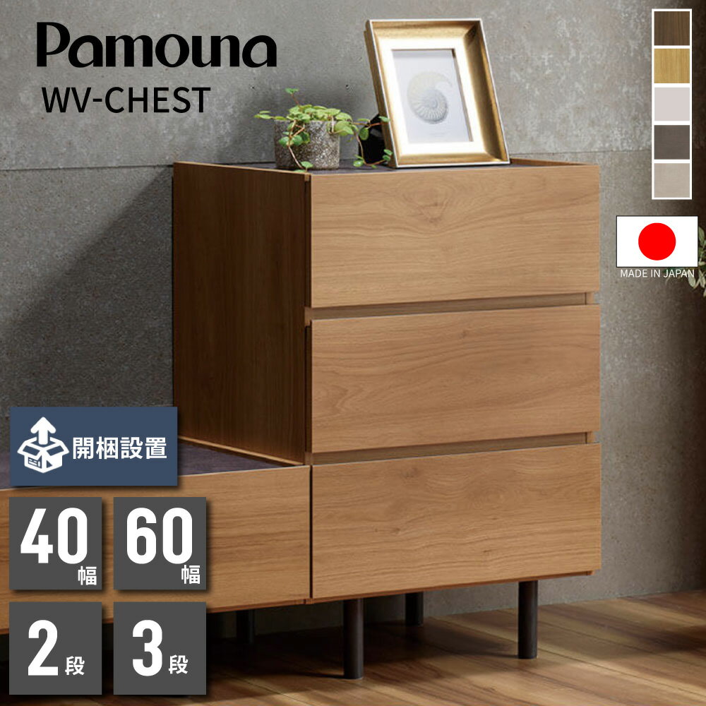 【購入者特典・開梱設置付】Pamouna パモウナ チェスト 幅60 幅40 3段 2段 WV-63 WV-40 WV-60 WV-43 正..