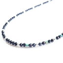 40cm ブラックスピネル ターコイズ ハーフデザイン チェーン ネックレス 2mm 3mm スピネル シルバー925 マグネット 天然石 トルコ石 パワースト...