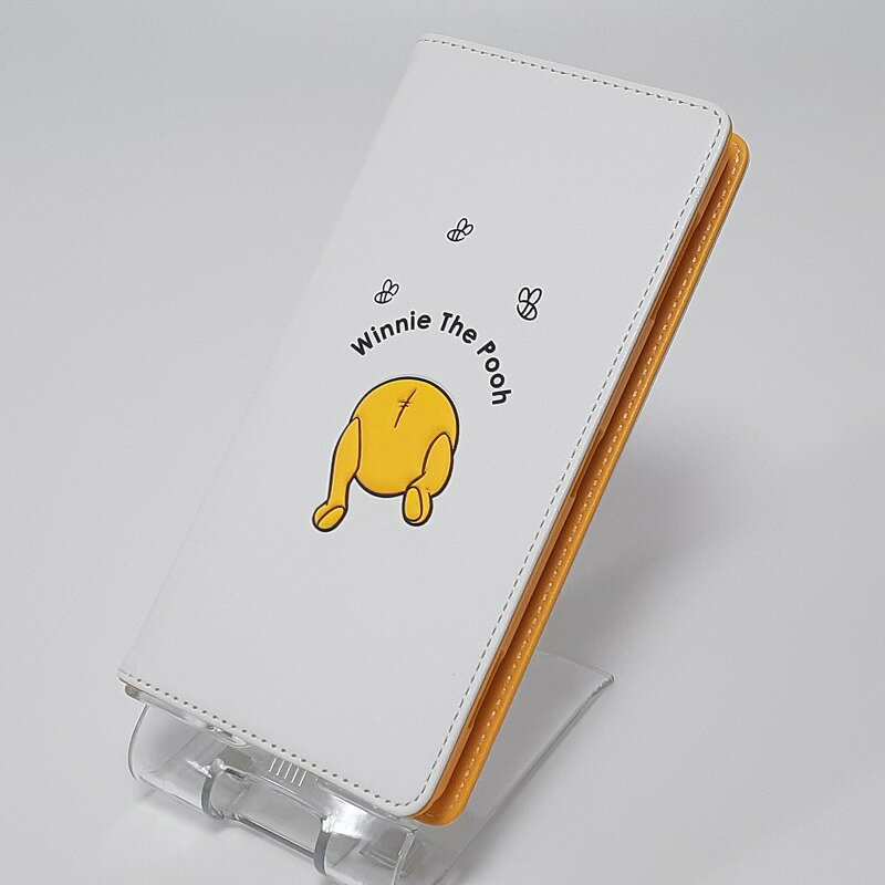 Xperia XZ2 ディズニー くまのプーさん ブックタイプケース ホワイト Disney Winnie The Pooh エクスペリア 手帳型 スマホケース カードポケット スタンド機能付き スマホ保護 SO-03K SOV37 702SO