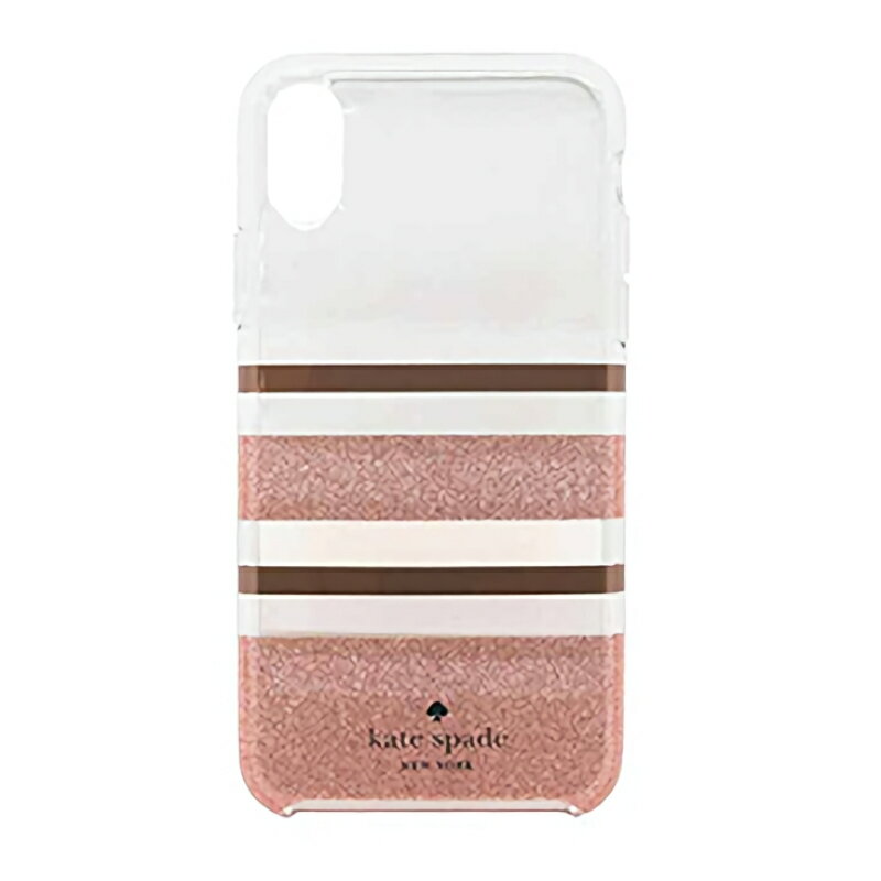 kate spade iPhone X XS Charlotte Stripe シャーロット ストライプ スマホケース おしゃれ ピンクゴールド ピンク ラメ 10 Apple アップル ケイトスペード ハイブリッドカバー スマホカバー ブランド