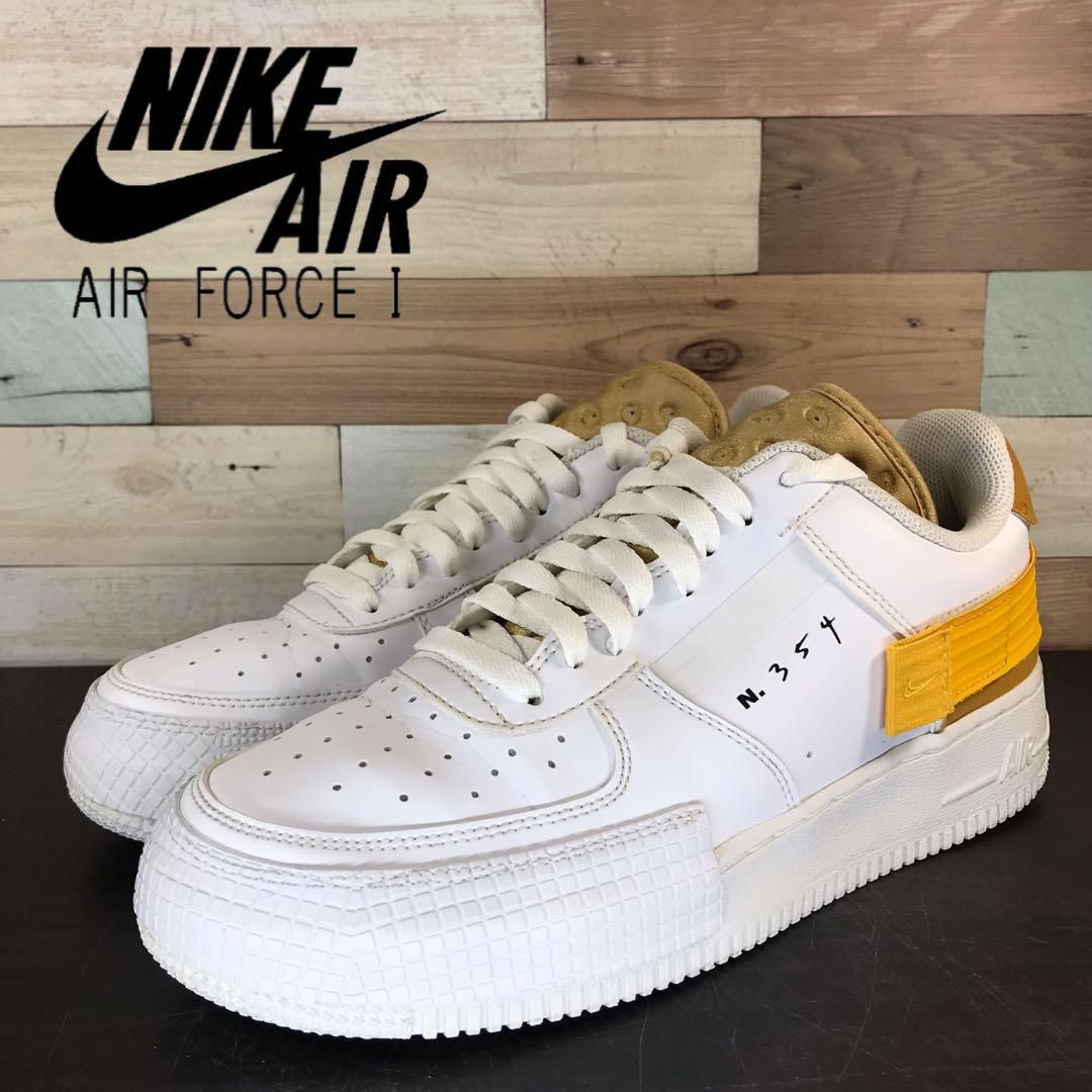樂天商城 - ＼6月限定エントリーでP10倍／【中古】NIKE AIR FORCE 1-TYPE ナイキ エア フォース 1 タイプ ホワイト イエロー 26cm U06940 AT7859-100