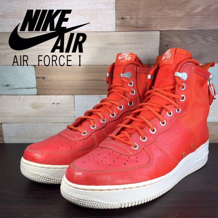 ��3����ꥨ��ȥ꡼��P10�ܡ�����š�NIKE SF AIR FORCE 1 MID TEAM ORANGE �ʥ��� ���ڥ���� �ե������ ���� �ե����� 1 �ߥå� ����� 28cm U07913 917753-800