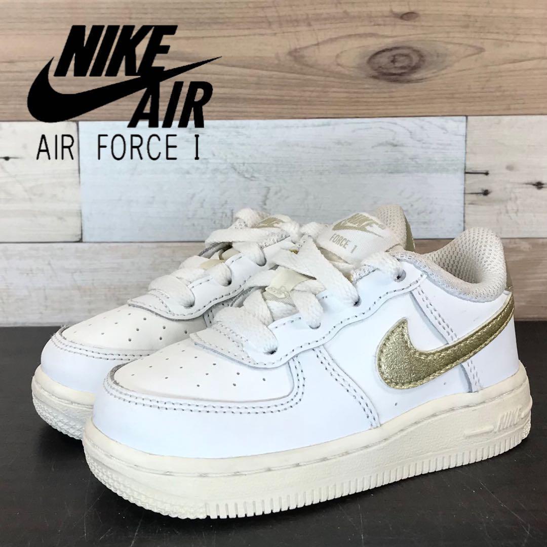 Rakuten - ＼5月限定エントリーでP10倍／【中古】美品 NIKE AIR FORCE 1 ナイキ エア フォース 1 サミット ホワイト ゴールド 白 金 12cm U08437 314221-127