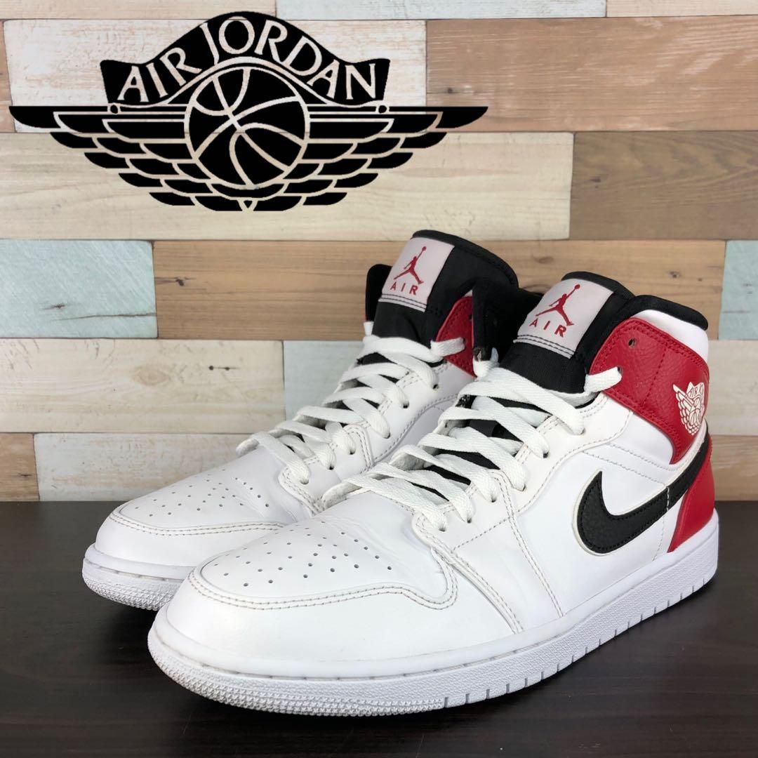 Rakuten - ＼5月限定エントリーでP10倍／【中古】NIKE AIR JORDAN 1 MID ナイキ エアジョーダン 1 ミッド ホワイト 27.5cm U08997 554724-116