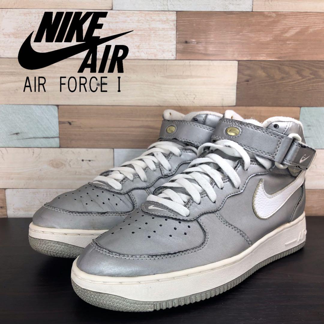 Rakuten - ＼5月限定エントリーでP10倍／【中古】NIKE AIR FORCE 1 MID SC ナイキ エア フォース ワン ミッド SC メタリックシルバー 27.5cm U09460 630136-014