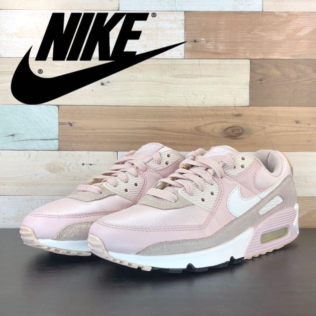 乐天商城 - ＼6月限定エントリーでP10倍／【中古】NIKE AIR MAX 90 ナイキ エア マックス 90 ベアリーローズ ホワイト ブラック 24.5cm U10261 CZ6221-600