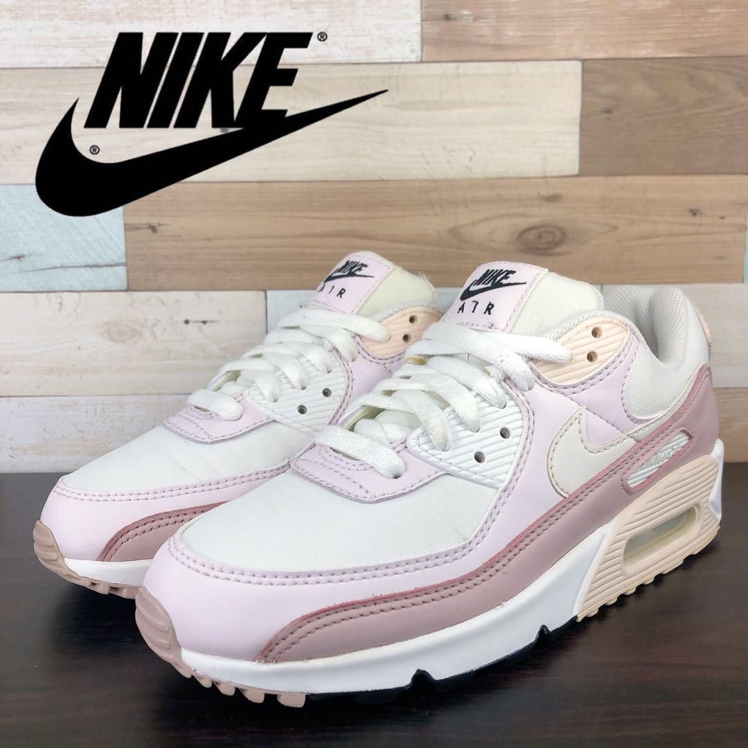 Rakuten - ＼6月限定エントリーでP10倍／【中古】NIKE AIR MAX 90 ナイキ エア マックス 90 ホワイト ピンク ベージュ 24.5cm U10273 CV8819-100