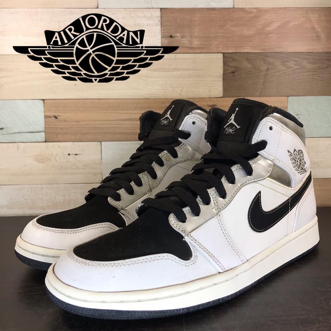 乐天商城 - ＼6月限定エントリーでP10倍／【中古】NIKE AIR JORDAN 1 ナイキ エア ジョーダン 1 ミッドカット オルタネイトシンク ホワイト ブラック 27.5cm U10826 554724-121