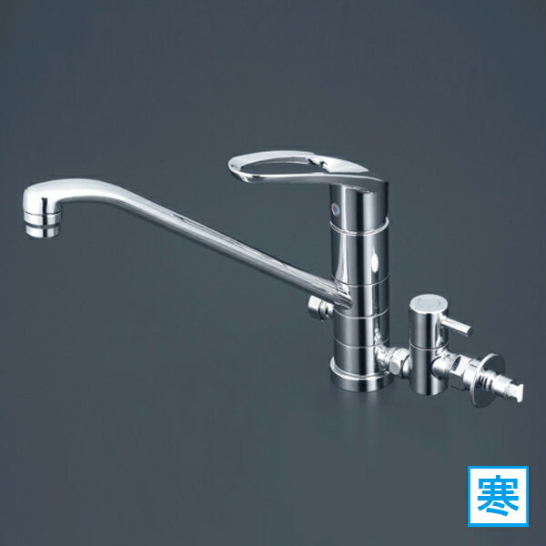 【KM5041ZTTU】 KVK キッチン 給水・給湯接続／シングルレバー 混合水栓 回転分岐止水栓付 寒冷地用
