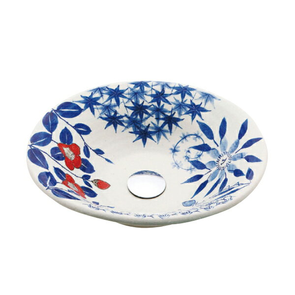 【KV202S】 KVK 洗面 化粧室 美術工芸手洗鉢 手洗鉢 四季絵赤(しきえあか)