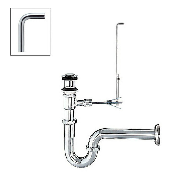 Rakuten - 【LF-7SA】リクシル 洗面器・手洗器用セット金具 ポップアップ式排水金具(呼び径32mm) 床排水Sトラップ LIXIL