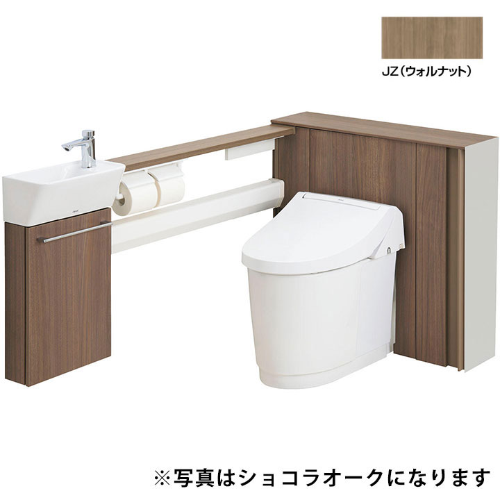 乐天商城 - 【YDS-H3L5K1/JZW】LIXIL Jフィット アクアセラミック床排水(Sトラップ) 一般地 L型(L仕様・手洗付) リトイレ：排水芯120mm JZ(ウォルナット) 【リクシル】