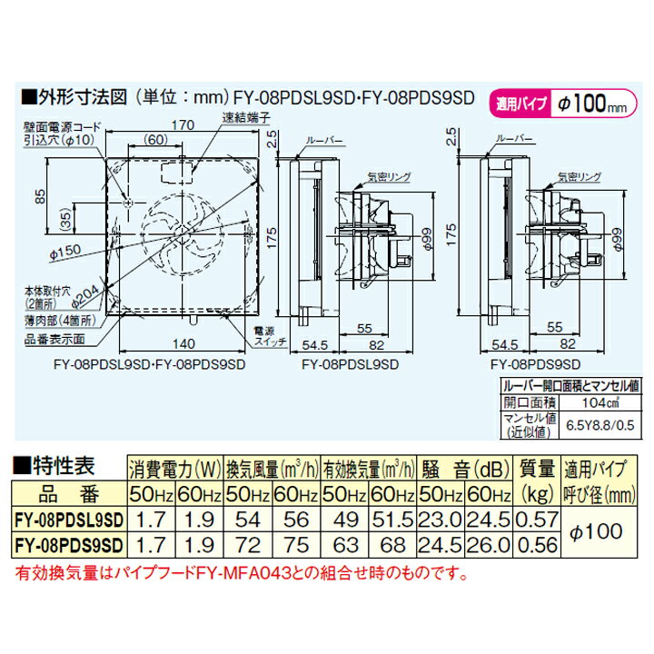 【FY-08PDS9SD】パナソニック パイプ...の紹介画像3