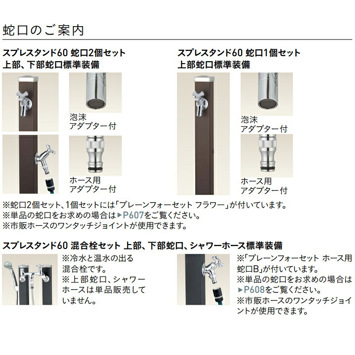 ユニソン ウォーターシリーズ ウォータースタンド 立水栓 スプレスタンド60 左右仕様 蛇口1個セット 木目調 ウォールナット 蛇口 ゴールド UNISON 3