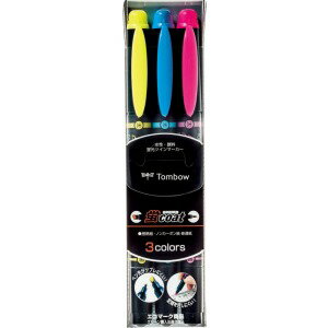 トンボ鉛筆 WA-TC3C蛍光ペン 蛍コート 3色セット【マーカー 目立つ】