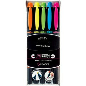 トンボ鉛筆 WA-TC5C蛍光ペン 蛍コート 5色セット【マーカー 目立つ】